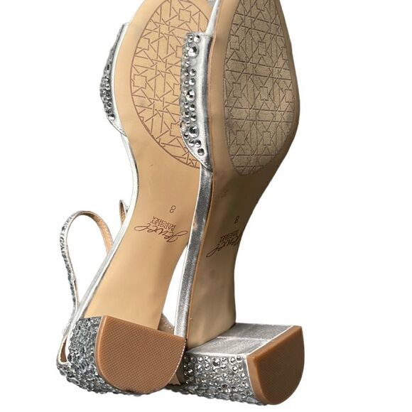 NWOT Jewel Badgley Mischka Woman’s Rhinestone Jillian Block Heel Sandals Size 8 - Picture 6 of 7